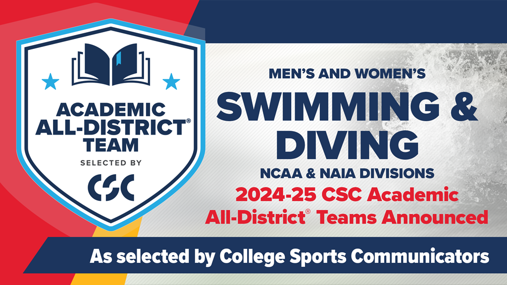 College Sports Communicators Academic All-District Swimming graphic